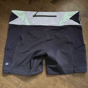 Lululemon Dart and Dash running shorts cadet blue